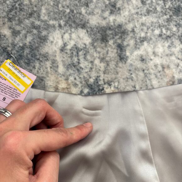 NWT Wild Fable Satin Pull On A-Line‎ Mini Skirt Silver Gray Women's Size Small - Picture 5 of 10